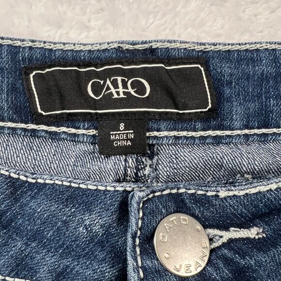 Cato Denim Shorts with Contrast Stitching Size 8 - Picture 5 of 9